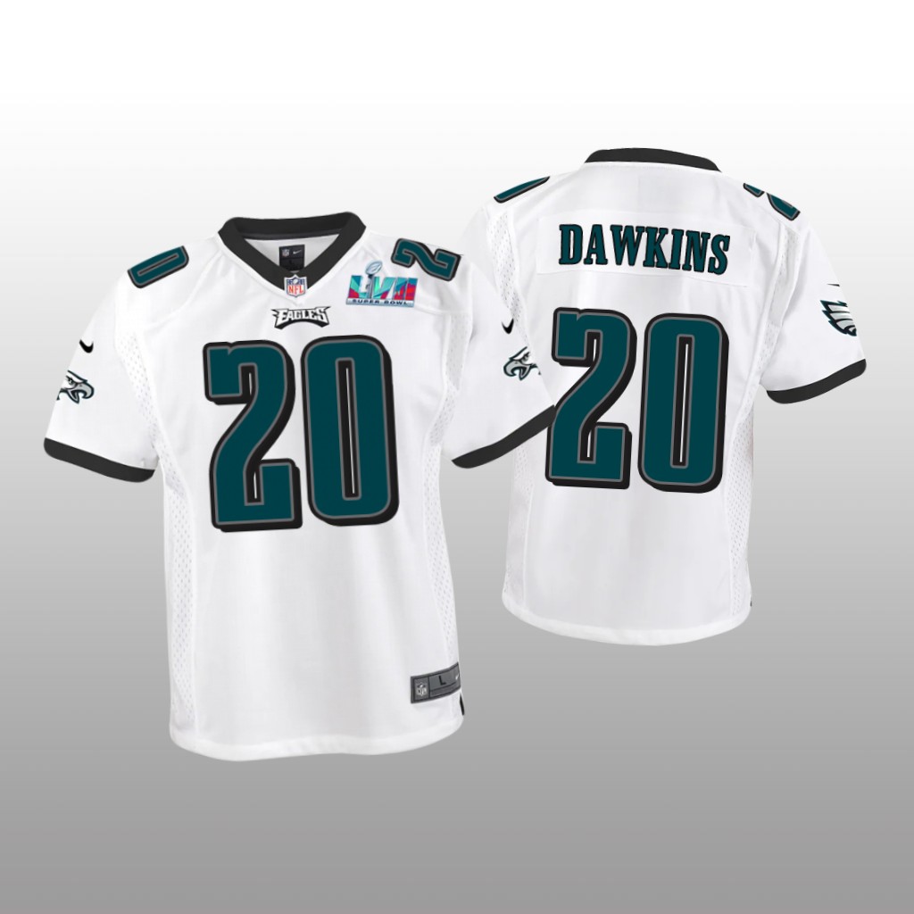 Philadelphia Eagles Brian Dawkins White Game Jersey Super Bowl LVII - Youth