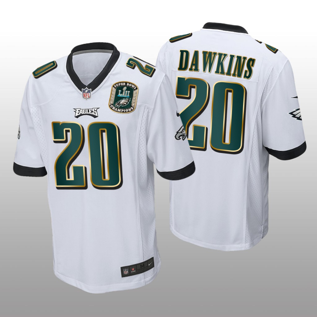 Philadelphia Eagles Brian Dawkins White Game Super Bowl LII Champions Patch - Men's