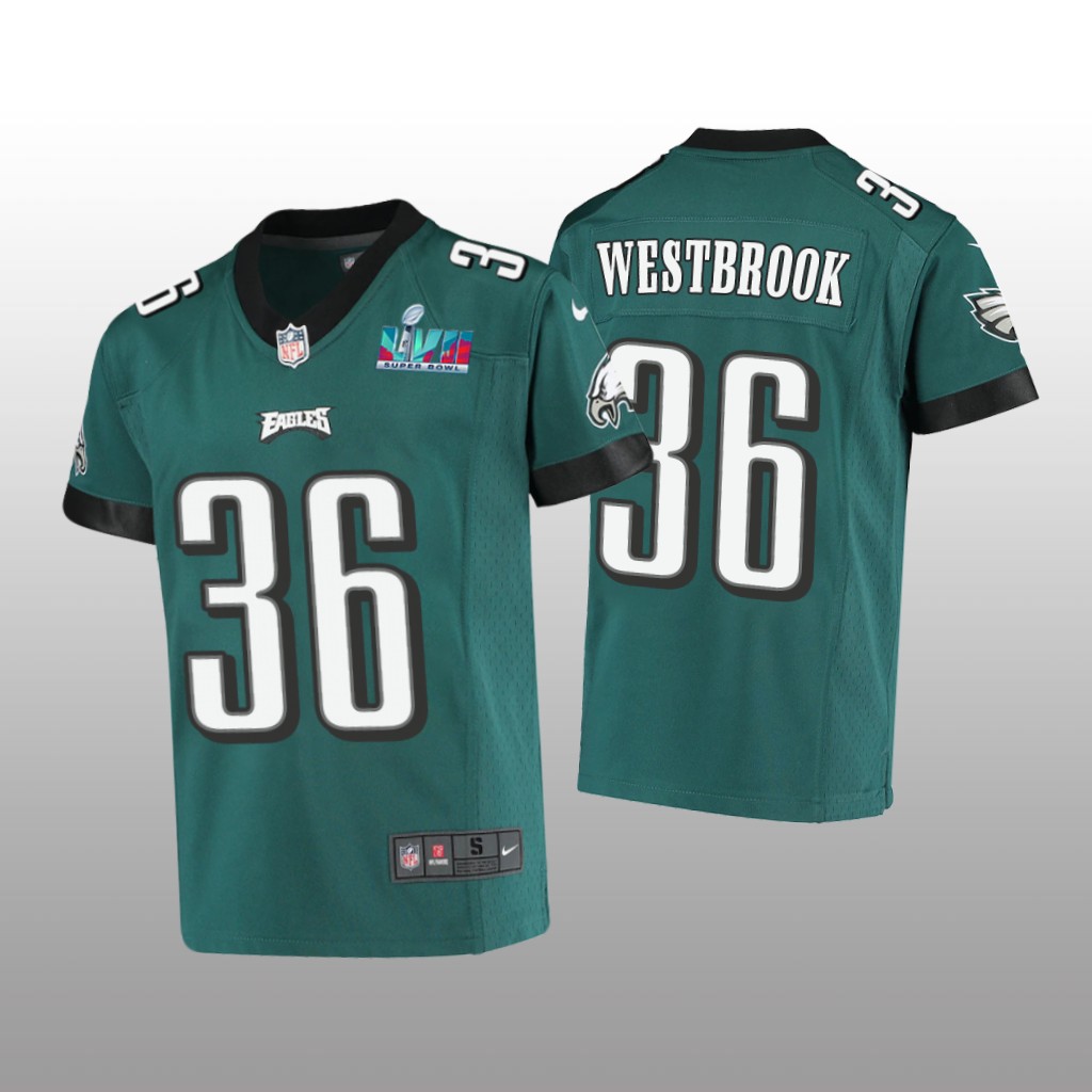 Philadelphia Eagles Brian Westbrook Midnight Green Game Jersey Super Bowl LVII - Youth