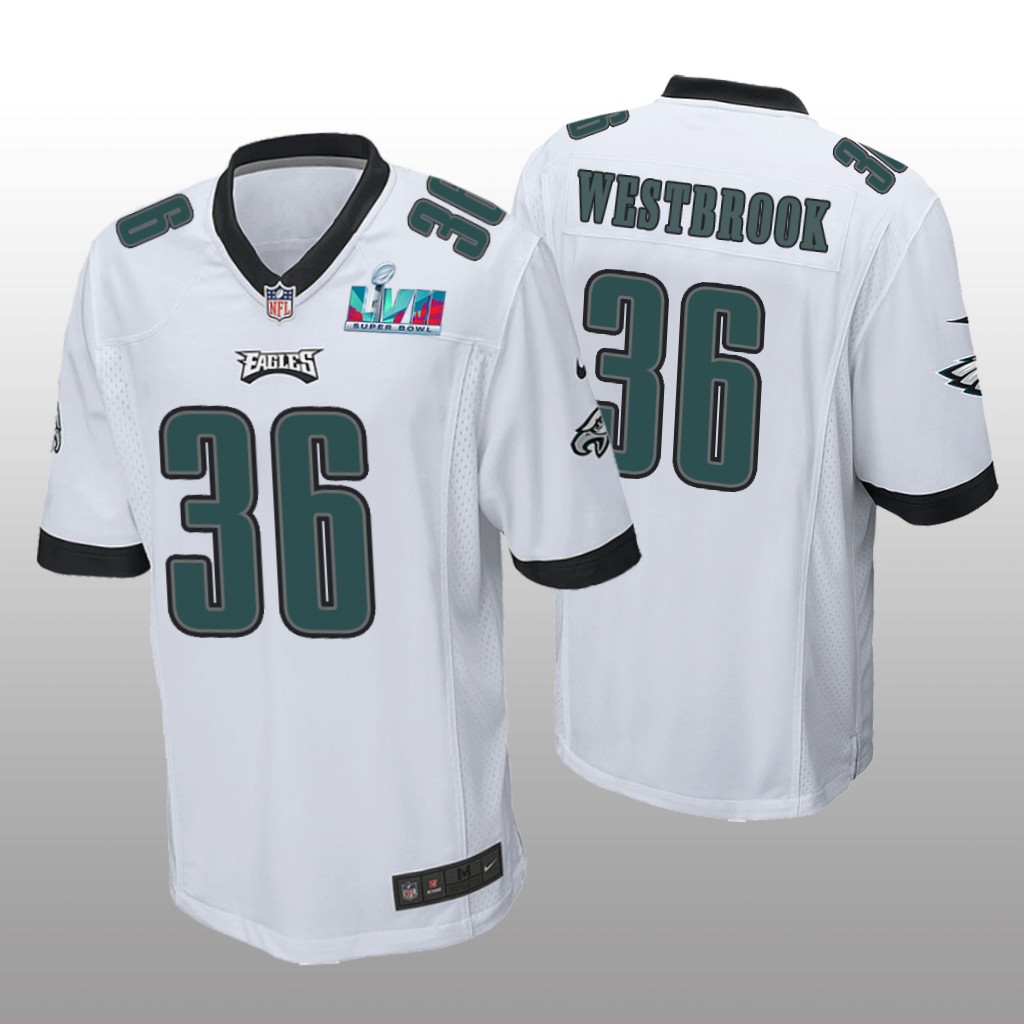 Philadelphia Eagles Brian Westbrook White Game Jersey Super Bowl LVII - Men's
