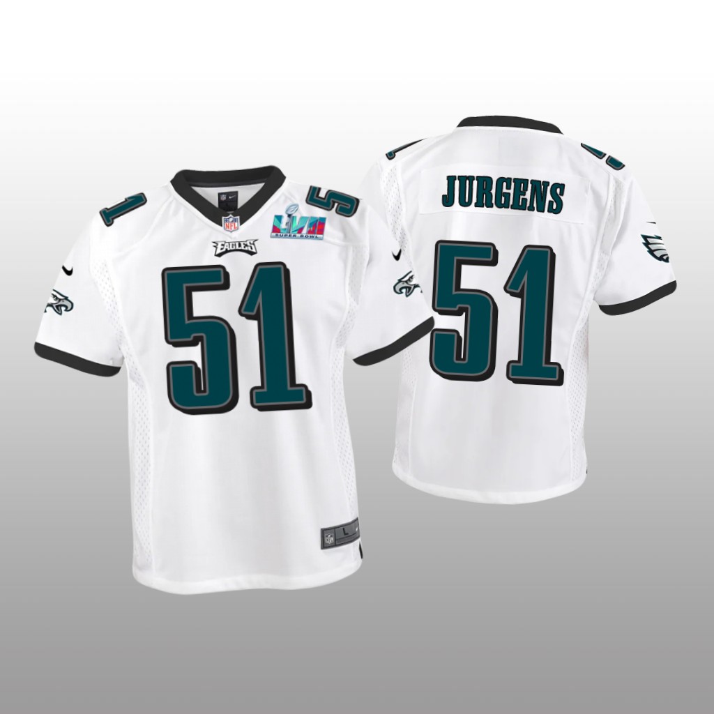 Philadelphia Eagles Cam Jurgens White Game Jersey Super Bowl LVII - Youth