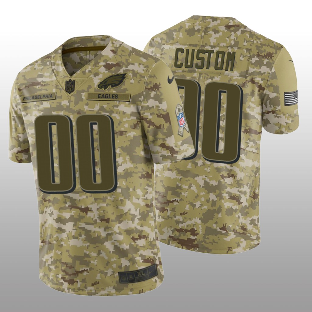 Philadelphia Eagles Custom #00 Salute to Service Limited Jersey - Camo