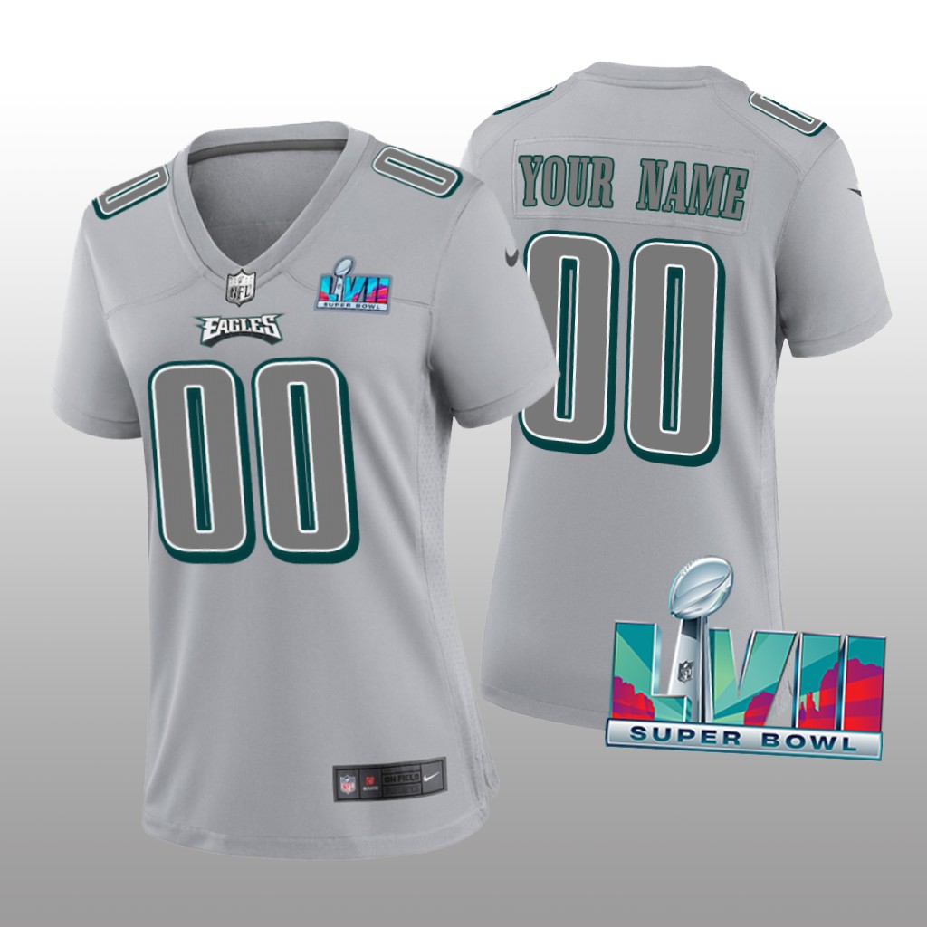 Philadelphia Eagles Custom Gray Atmosphere Jersey Super Bowl LVII - Women's