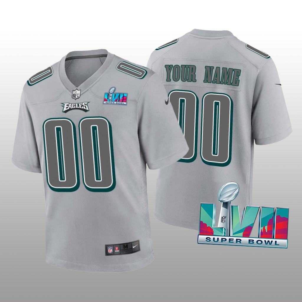 Philadelphia Eagles Custom Gray Atmosphere Jersey Super Bowl LVII - Youth