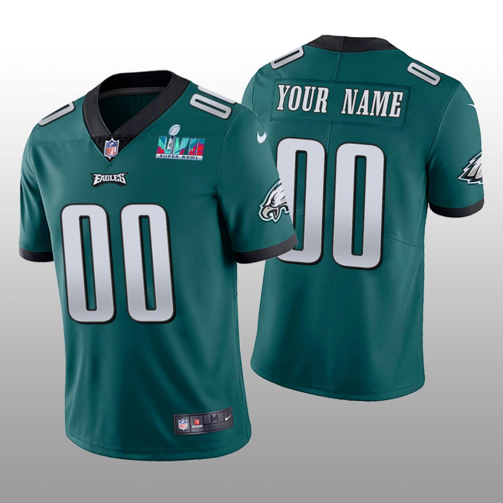 Philadelphia Eagles Custom Green Vapor Limited Jersey Super Bowl LVII - Men's