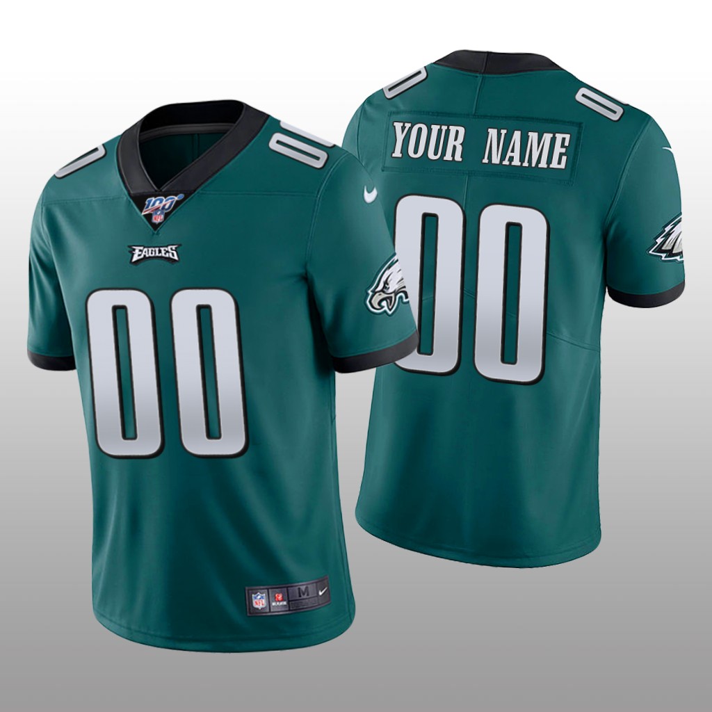 Philadelphia Eagles Custom Midnight Green Vapor Limited Jersey 100th Season - Men's