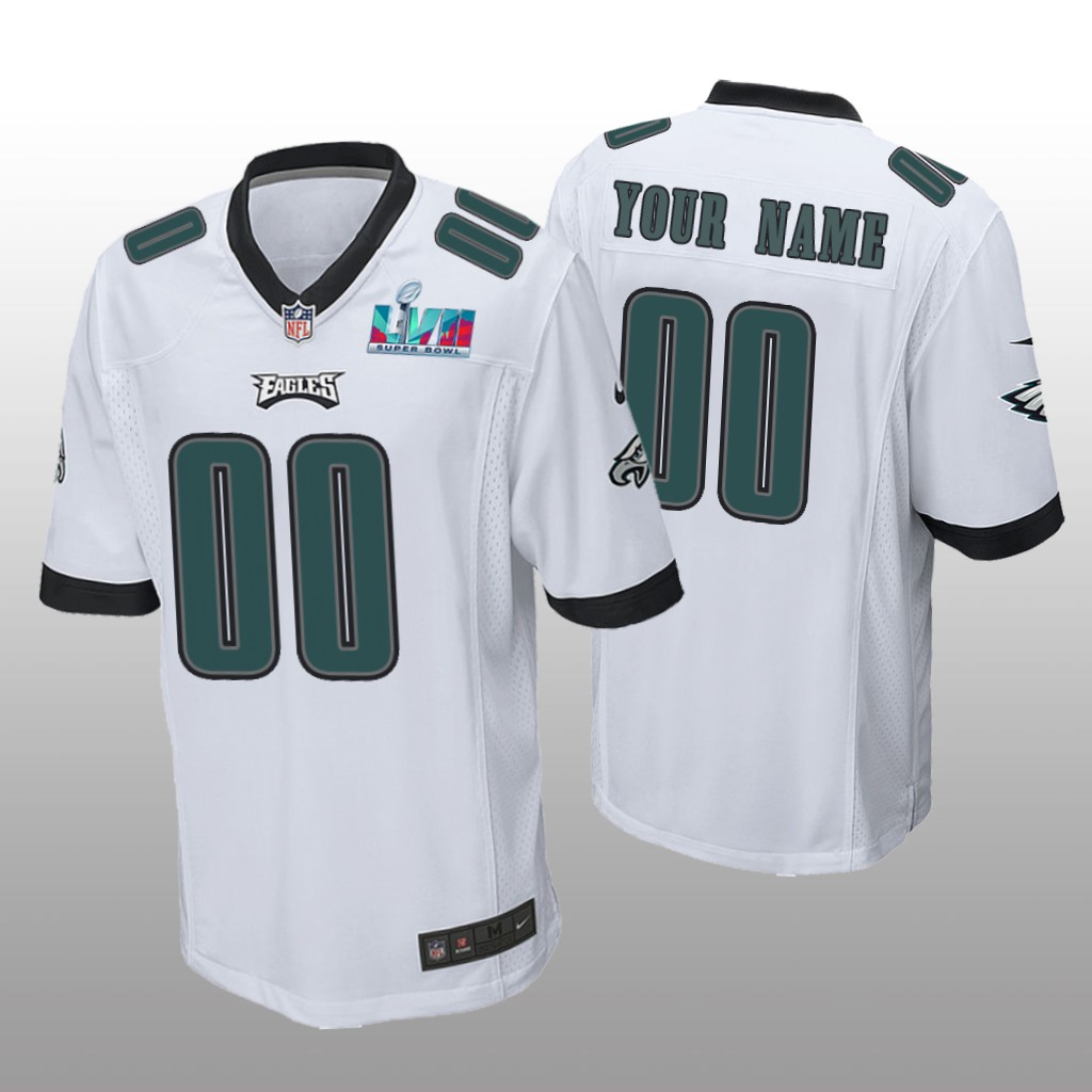 Philadelphia Eagles Custom White Game Jersey Super Bowl LVII - Men's