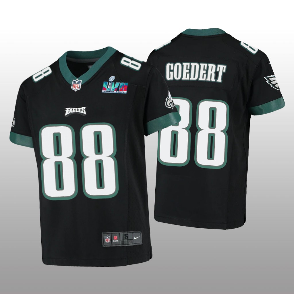 Philadelphia Eagles Dallas Goedert Black Game Jersey Super Bowl LVII - Youth