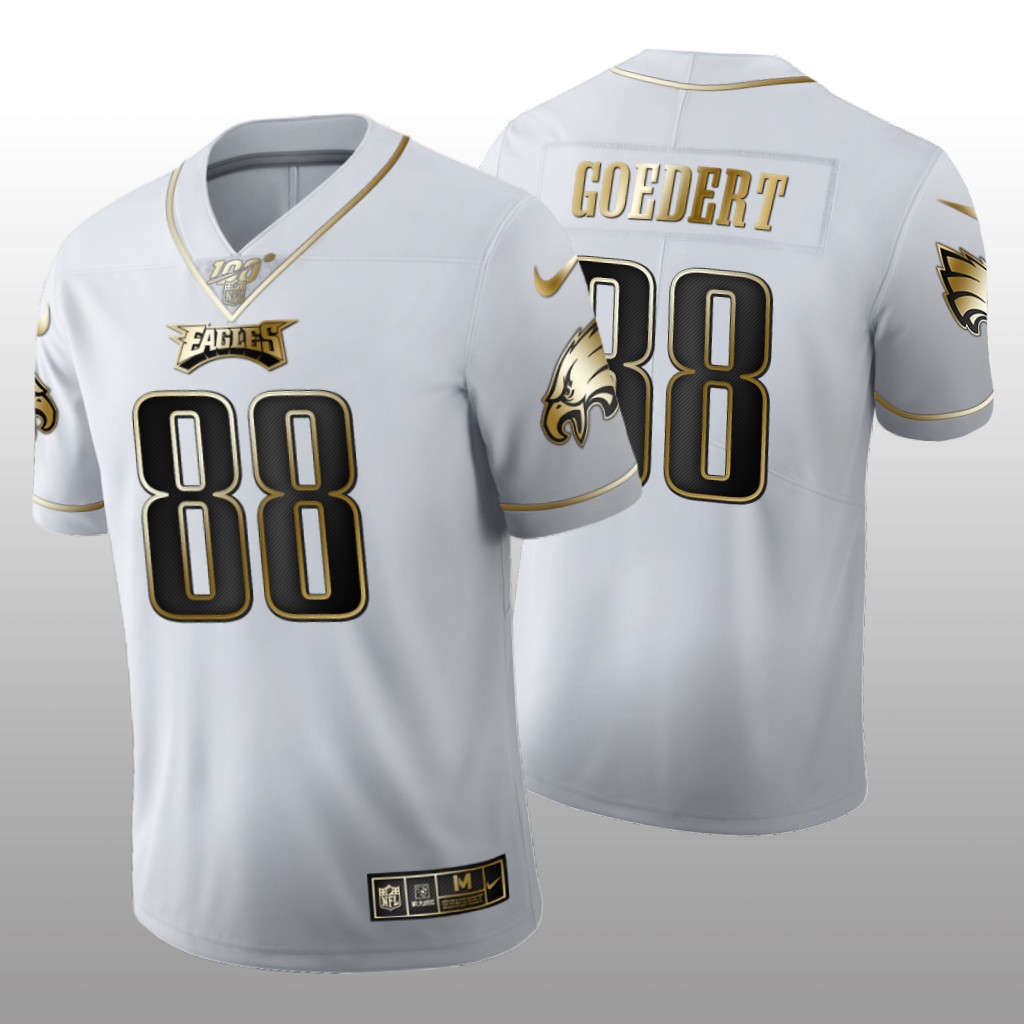 Philadelphia Eagles Dallas Goedert White Golden Edition Jersey 100th Season Men's