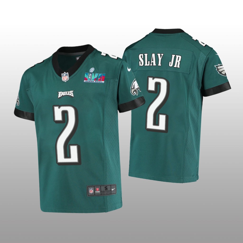 Philadelphia Eagles Darius Slay Jr Midnight Green Game Jersey Super Bowl LVII - Youth