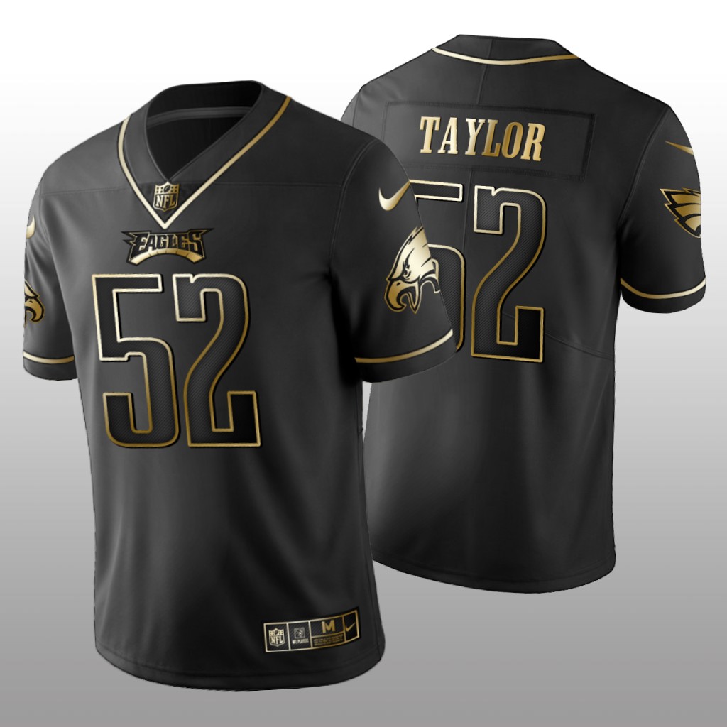 Philadelphia Eagles Davion Taylor Black Jersey Golden Edition Men's