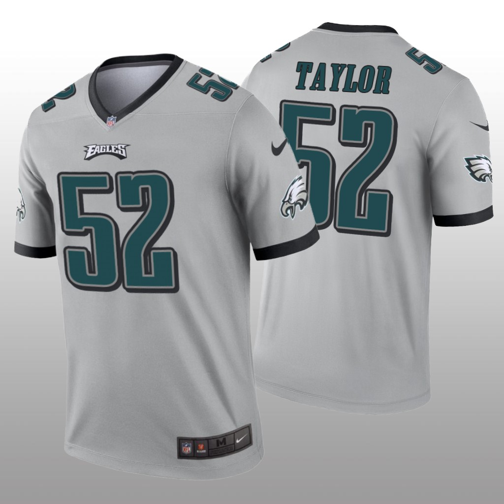 philadelphia Eagles Davion Taylor Silver Jersey Inverted Legend - Men's