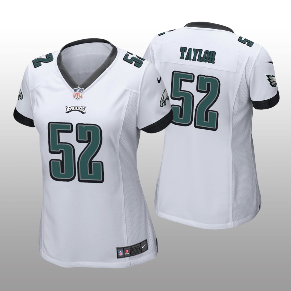 Philadelphia Eagles Davion Taylor White Jersey Game - Women's