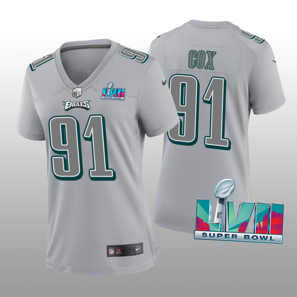 Philadelphia Eagles Fletcher Cox Gray Atmosphere Jersey Super Bowl LVII - Women's