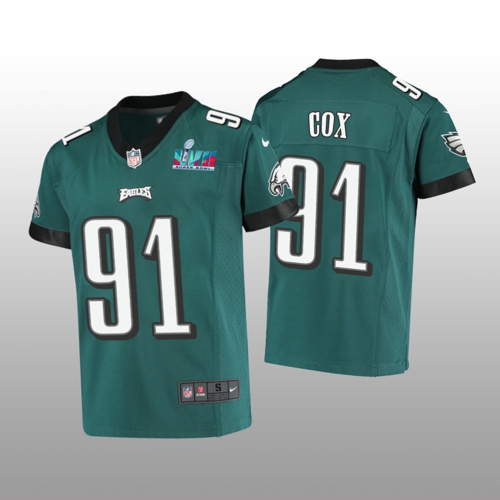 Philadelphia Eagles Fletcher Cox Midnight Green Game Jersey Super Bowl LVII - Youth