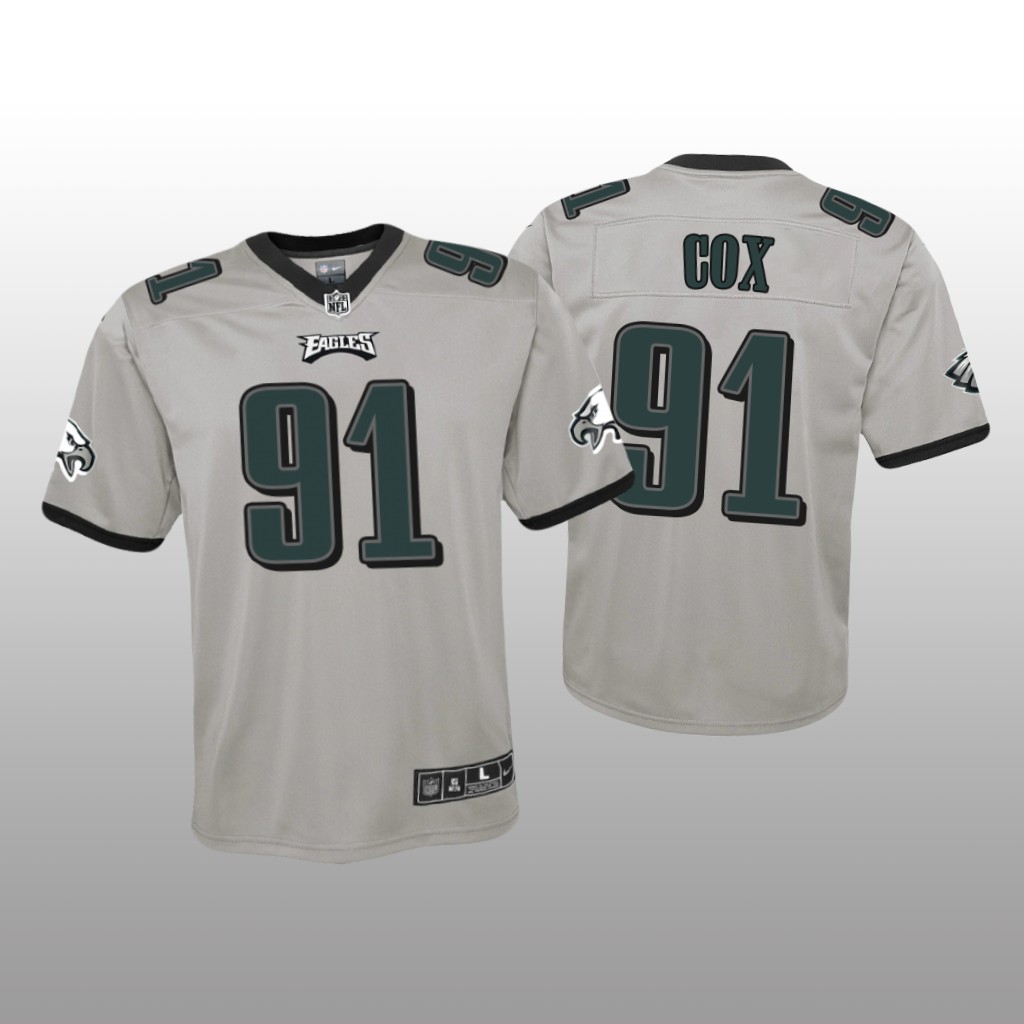 Philadelphia Eagles Fletcher Cox Silver Jersey Inverted Game - Youth