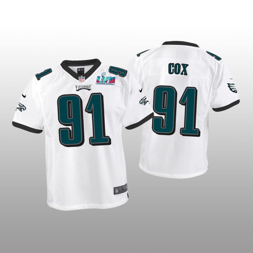 Philadelphia Eagles Fletcher Cox White Game Jersey Super Bowl LVII - Youth