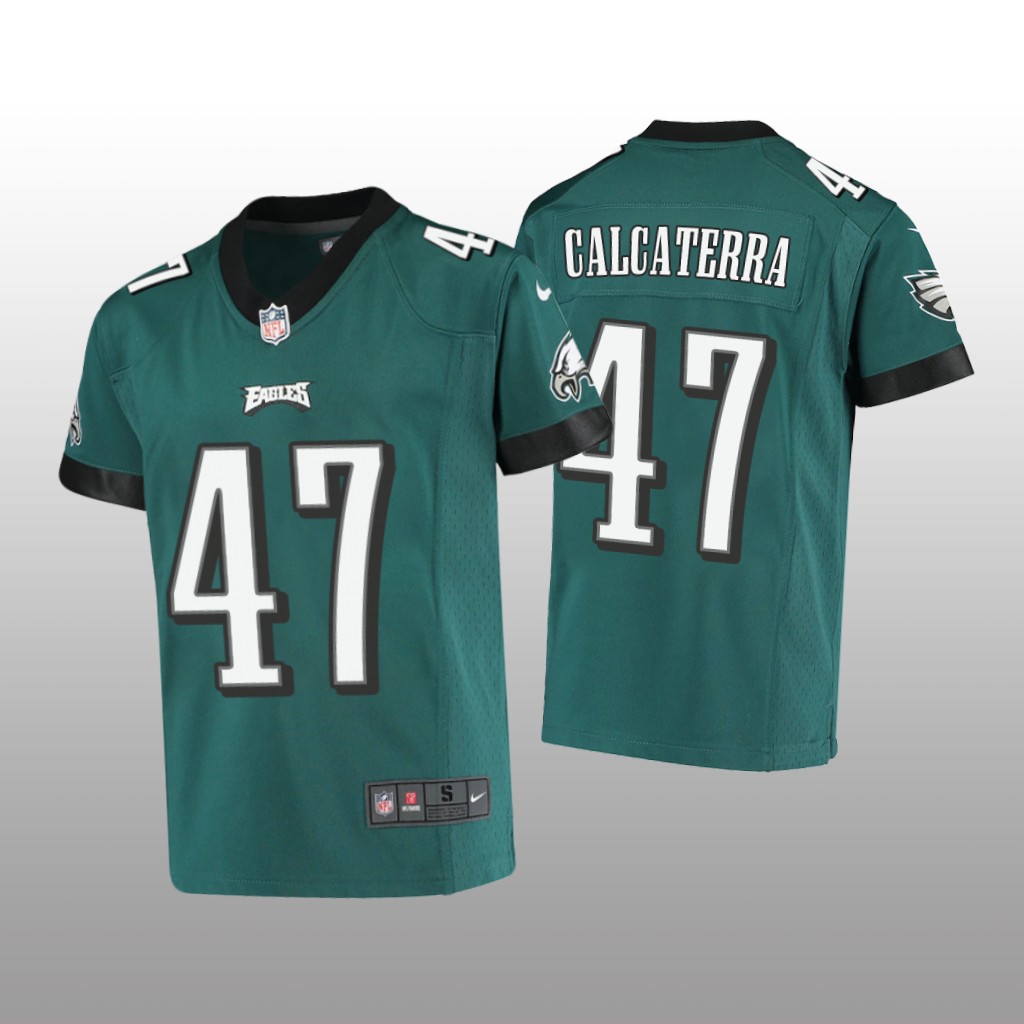Philadelphia Eagles Grant Calcaterra Midnight Green Jersey Game - Youth