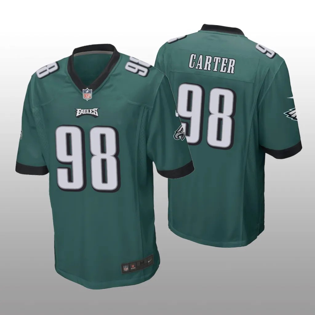 Philadelphia Eagles Green 2023 NFL Draft Jalen Carter Game Jersey