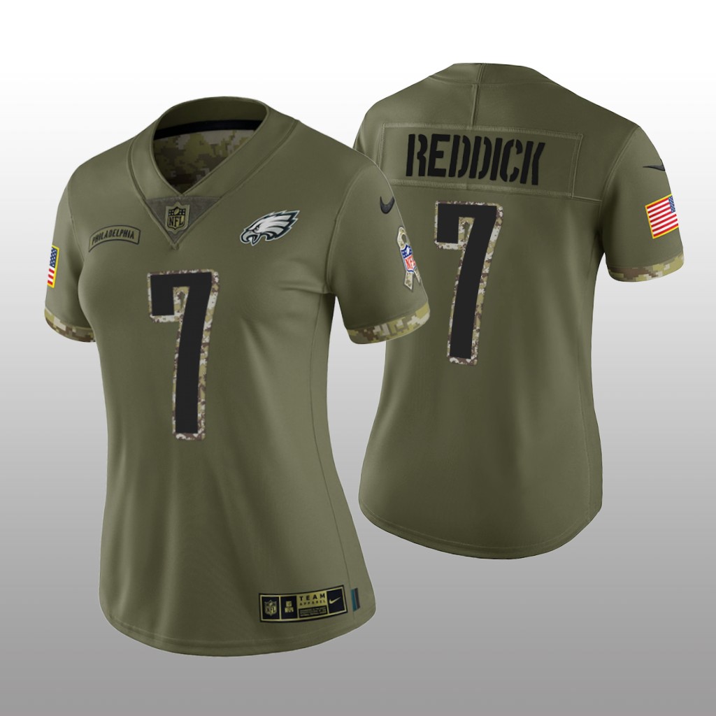 Philadelphia Eagles Haason Reddick Olive Limited Jersey 2022 Salute To Service - Women's