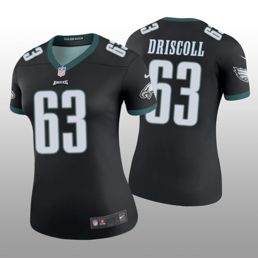 Philadelphia Eagles Jack Driscoll Black Jersey Color Rush Legend - Women's