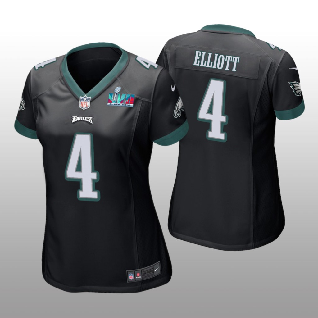 Philadelphia Eagles Jake Elliott Black Game Jersey Super Bowl LVII - Women's