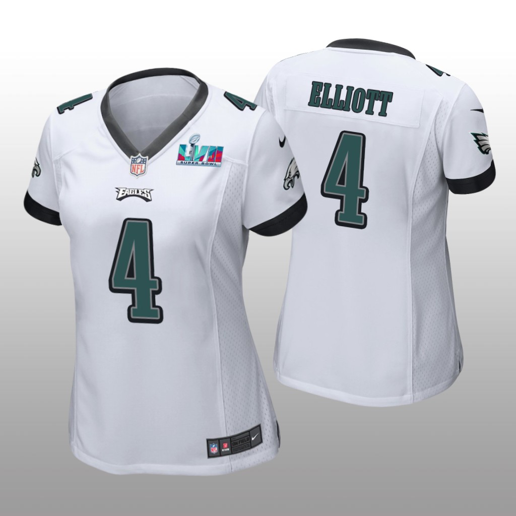 Philadelphia Eagles Jake Elliott White Game Jersey Super Bowl LVII - Women's