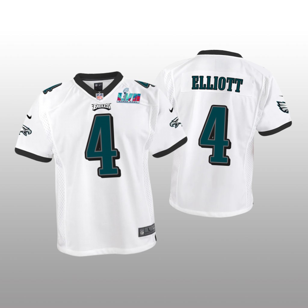 Philadelphia Eagles Jake Elliott White Game Jersey Super Bowl LVII - Youth