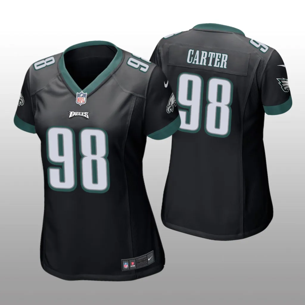 Philadelphia Eagles Jalen Carter Black Jersey Game - Women's