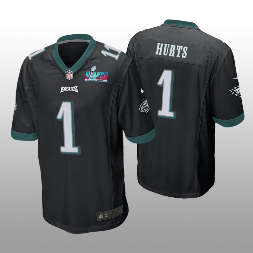Philadelphia Eagles Jalen Hurts Black Game Jersey Super Bowl LVII - Men's