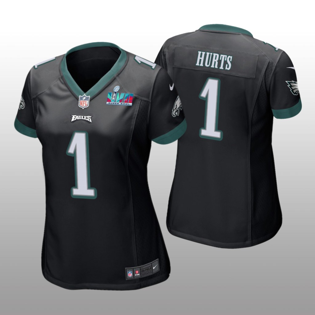 Philadelphia Eagles Jalen Hurts Black Game Jersey Super Bowl LVII - Women's