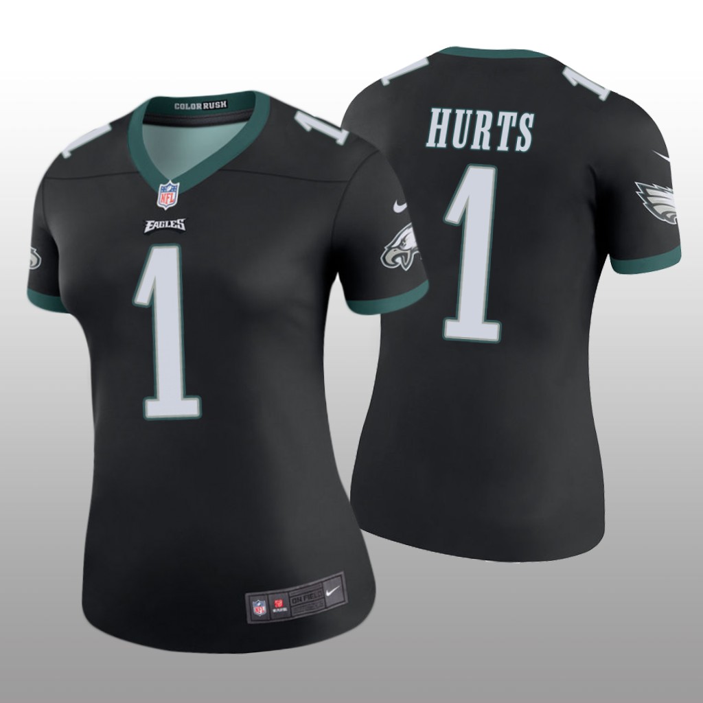 Philadelphia Eagles Jalen Hurts Black Jersey Color Rush Legend - Women's