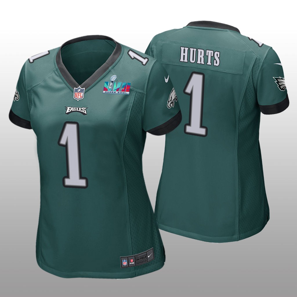 Philadelphia Eagles Jalen Hurts Green Game Jersey Super Bowl LVII - Women's