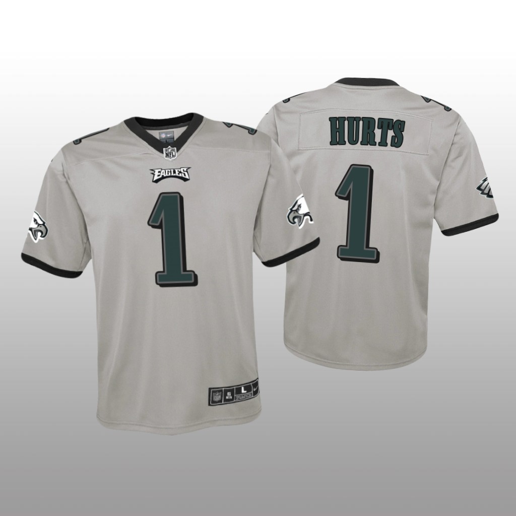Philadelphia Eagles Jalen Hurts Silver Jersey Inverted Game - Youth