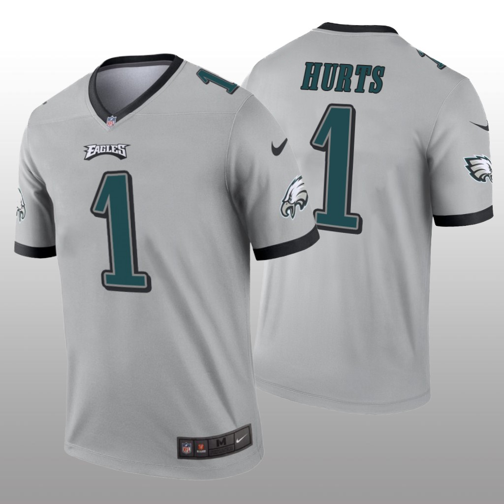 Philadelphia Eagles Jalen Hurts Silver Jersey Inverted Legend - Men's