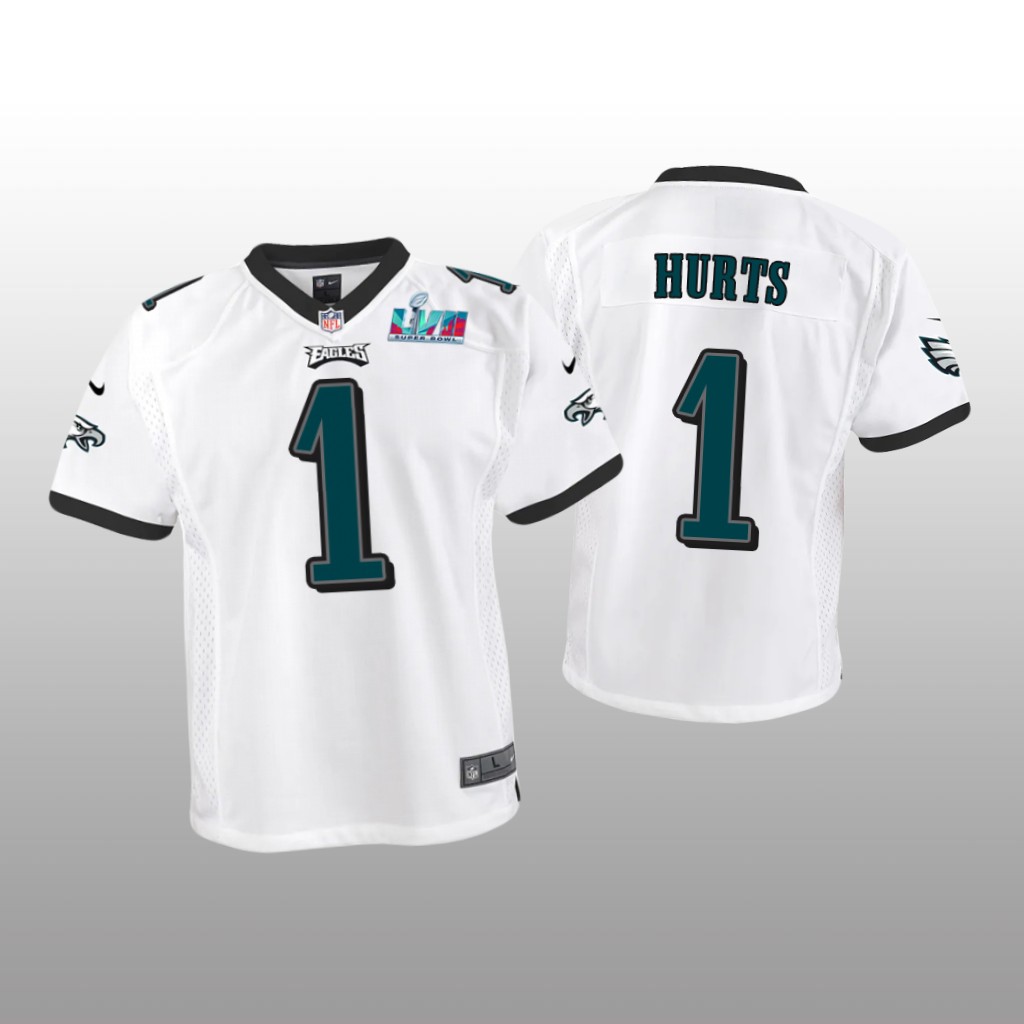 Philadelphia Eagles Jalen Hurts White Game Jersey Super Bowl LVII - Youth