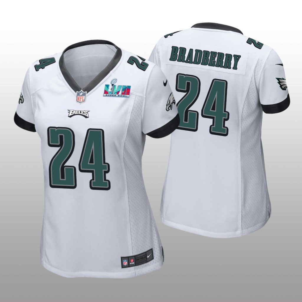 Philadelphia Eagles James Bradberry White Game Jersey Super Bowl LVII - Women's