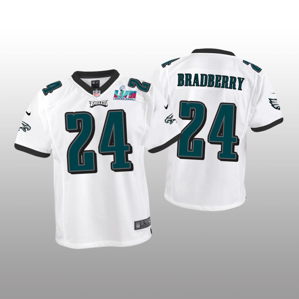 Philadelphia Eagles James Bradberry White Game Jersey Super Bowl LVII - Youth