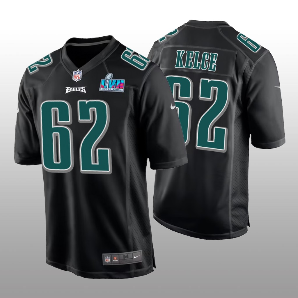 Philadelphia Eagles Jason Kelce Black Fashion Game Jersey Super Bowl LVII - Men's