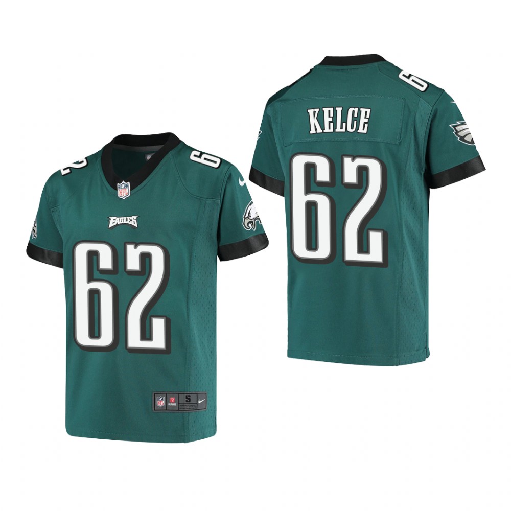 Philadelphia Eagles Jason Kelce Midnight Green Jersey Game - Youth