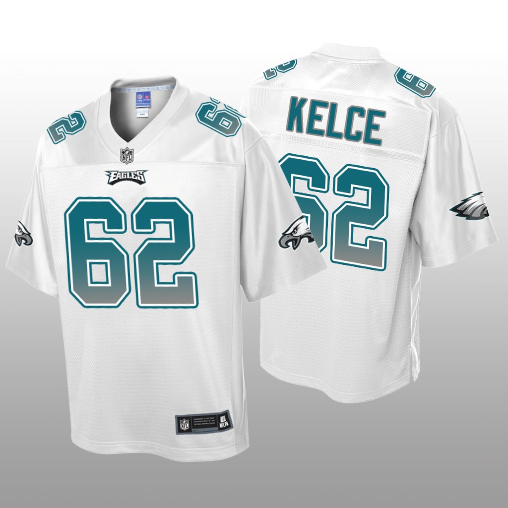 Philadelphia Eagles Jason Kelce White Jersey Fade Fashion - Men's