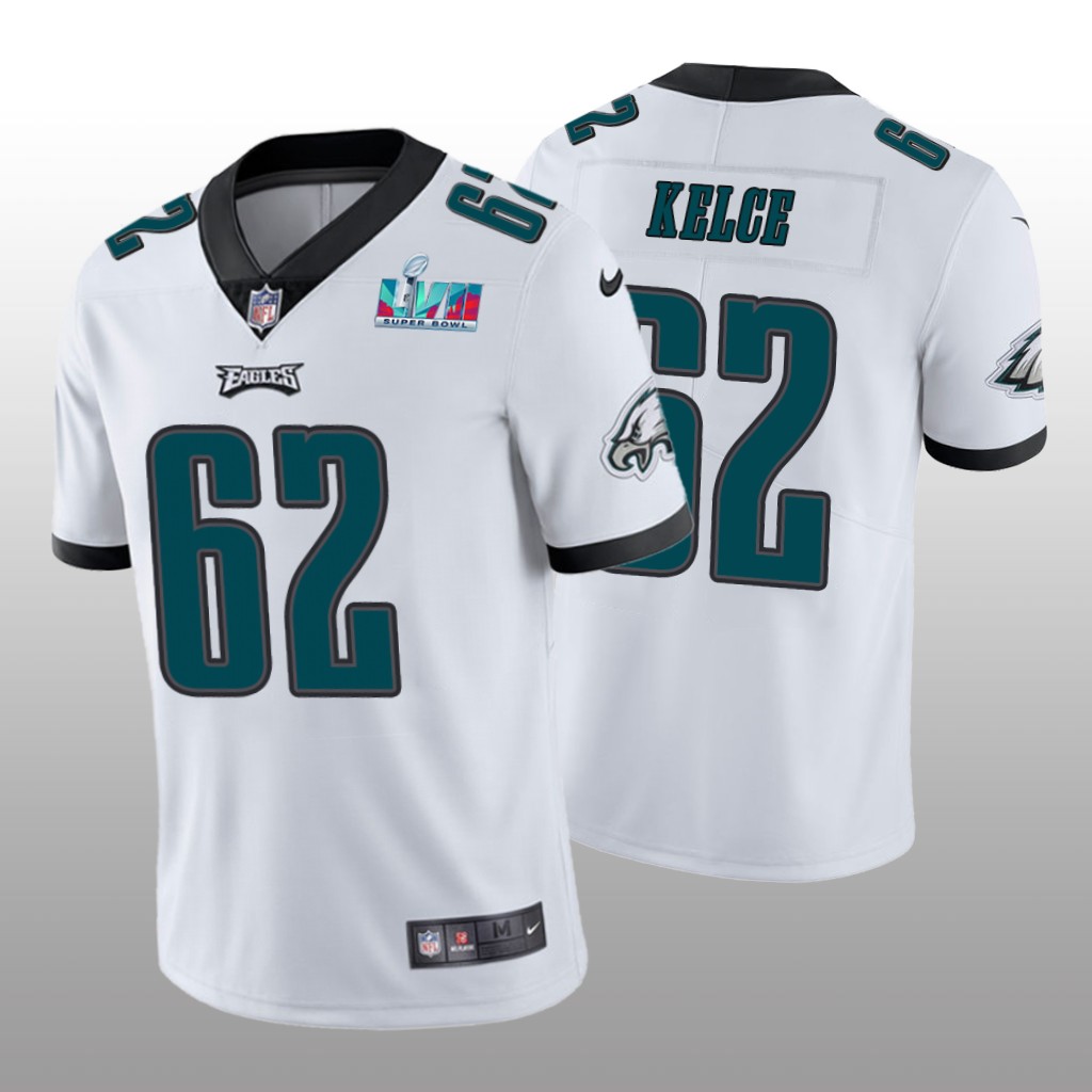Philadelphia Eagles Jason Kelce White Vapor Limited Jersey Super Bowl LVII - Men's