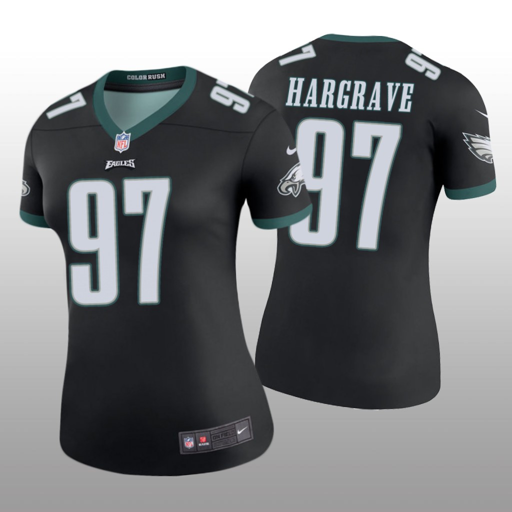 Philadelphia Eagles Javon Hargrave Black Jersey Color Rush Legend - Women's