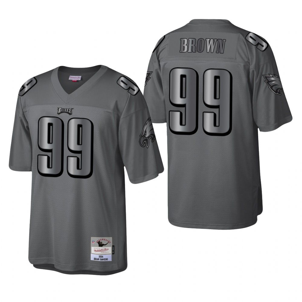 Philadelphia Eagles Jerome Brown Charcoal Metal Legacy 2004 Throwback - Men's