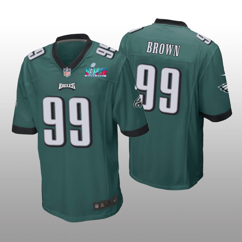 Philadelphia Eagles Jerome Brown Midnight Green Game Jersey Super Bowl LVII - Men's