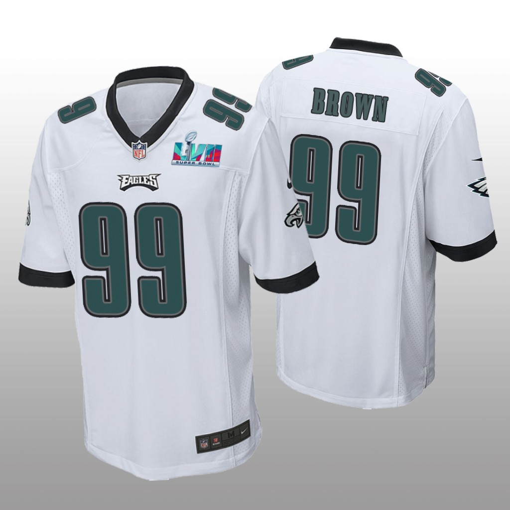 Philadelphia Eagles Jerome Brown White Game Jersey Super Bowl LVII - Men's
