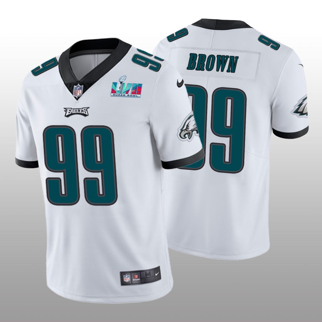 Philadelphia Eagles Jerome Brown White Vapor Limited Jersey Super Bowl LVII - Men's