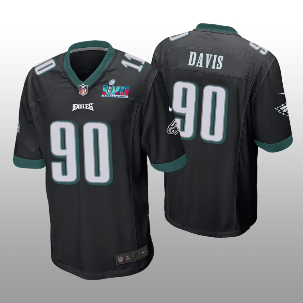 Philadelphia Eagles Jordan Davis Black Game Jersey Super Bowl LVII - Men's