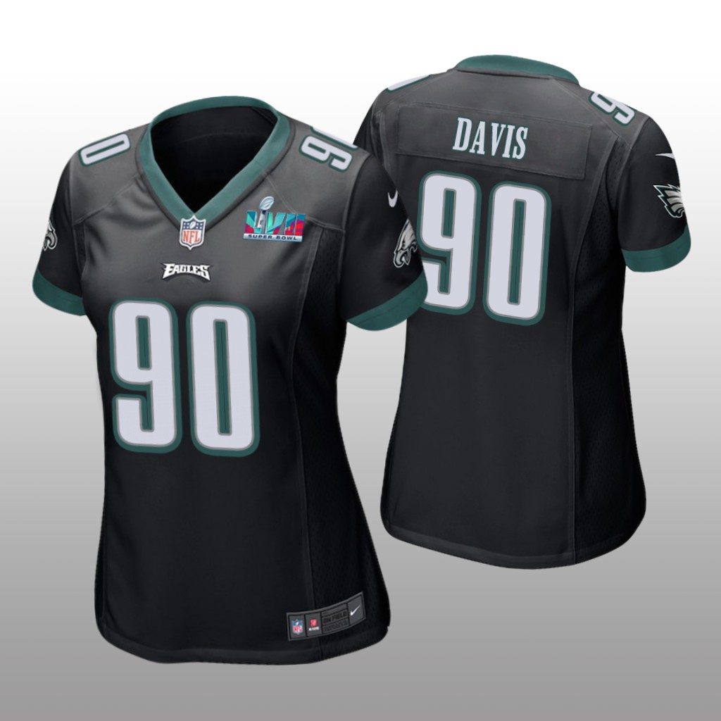 Philadelphia Eagles Jordan Davis Black Game Jersey Super Bowl LVII - Women's