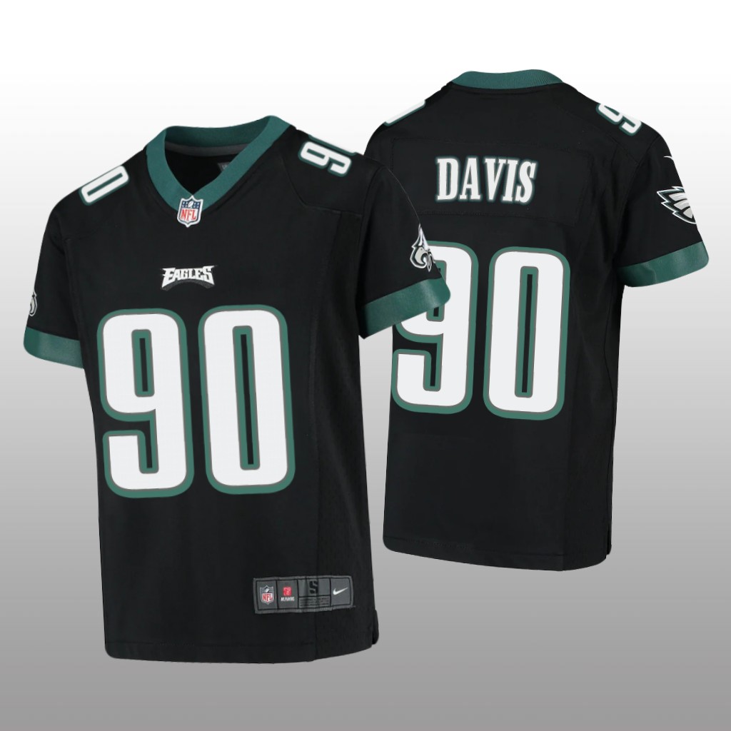Philadelphia Eagles Jordan Davis Black Jersey Game - Youth